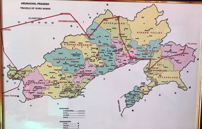 guru nanak dev ji travel map